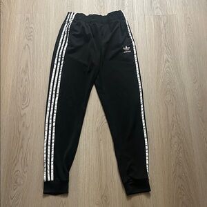 Adidas Youth Tiro style sport Joggers Black/White stripes XL